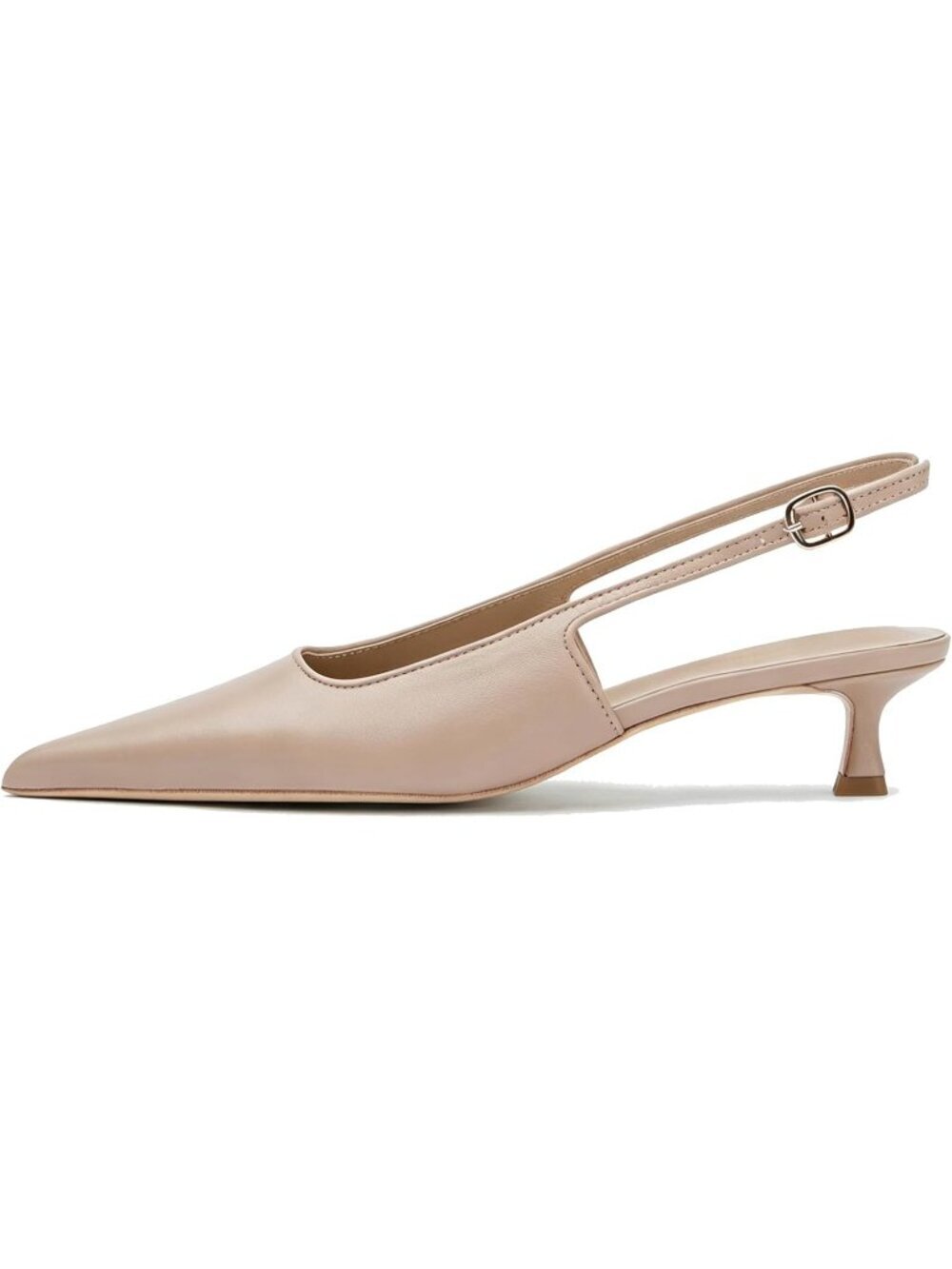 Women's Nude Low Heel Pointed Toe Slingback Pumps Formal Dress Heels Shoes